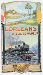 Affiche publicitaire pour le service ferroviaire 